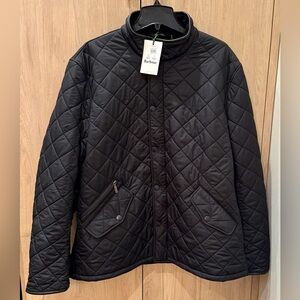 NWTs Barbour Men’s Powell Quilted Fleece-Lined Jacket. Black. XXL